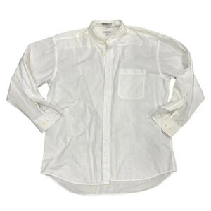Cacharel White Mock Collar Button Down Shirt 16.5